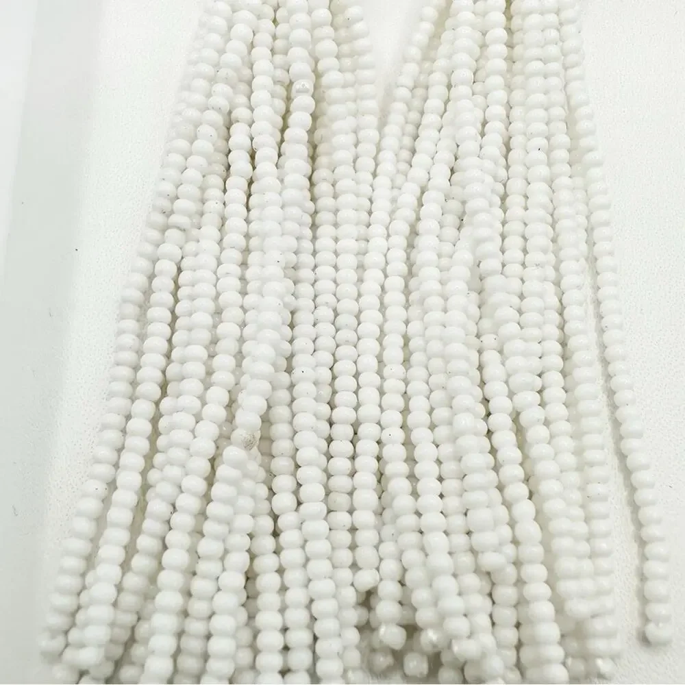 Pink Linen White Tassel Earrings NWT Seed Beads Dangle Jewelry Hand Beaded - Picture 10 of 16